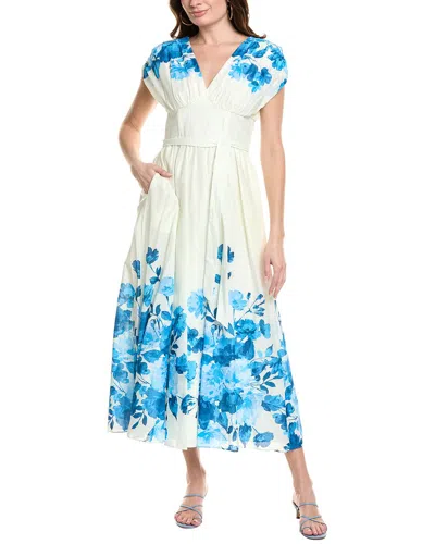 Taylor Inset Waist Midi Dress In White