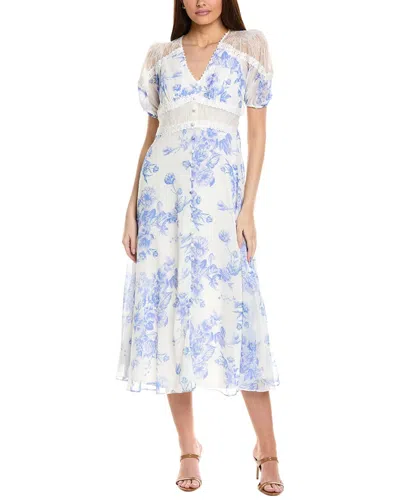 Taylor Lace Insert Midi Dress In Blue