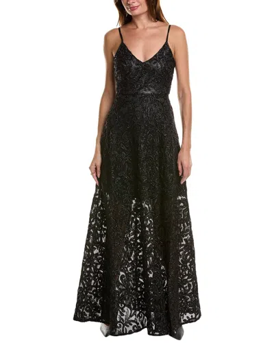 Taylor Lace Mesh Gown In Black