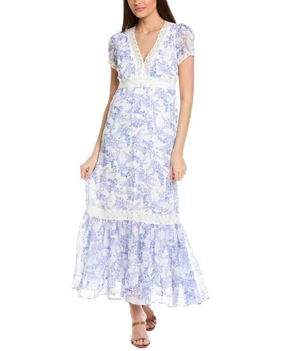 Taylor Lace Trim Maxi Dress In Blue