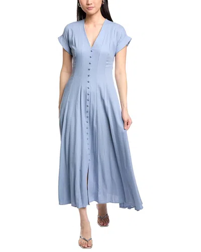 Taylor Linen-blend Maxi Dress In Blue