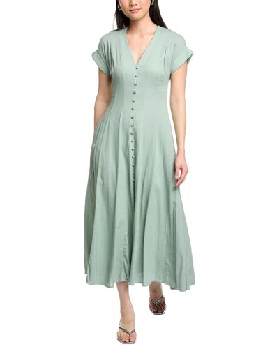 Taylor Linen-blend Maxi Dress In Green