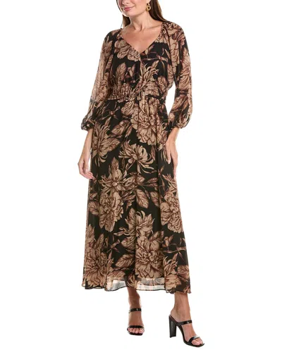 Taylor Long Sleeve Midi Dress In Multi