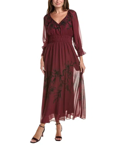 Taylor Long Sleeve Midi Dress In Brown
