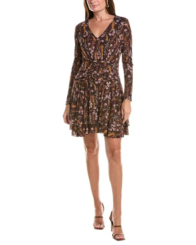 Taylor Long Sleeve Mini Dress In Brown