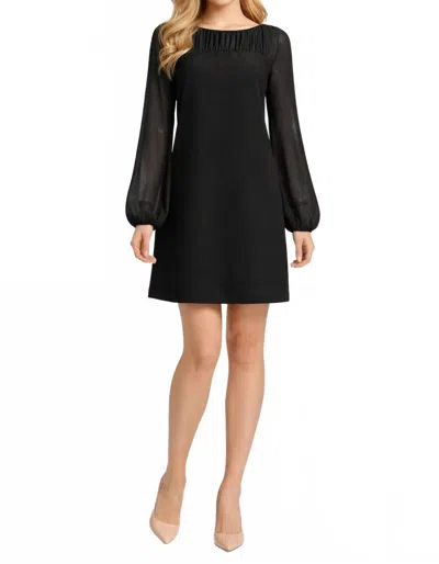 Taylor Long Sleeve Shift Party Dress In Black