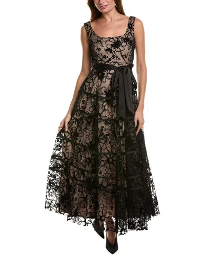 TAYLOR MESH & VELVET GOWN