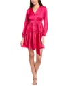 Taylor Womens Satin A-line Shirtdress In Pink