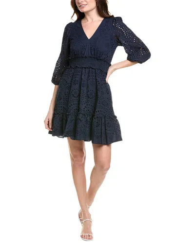 TAYLOR NAVY A-LINE ILLUSION DRESS