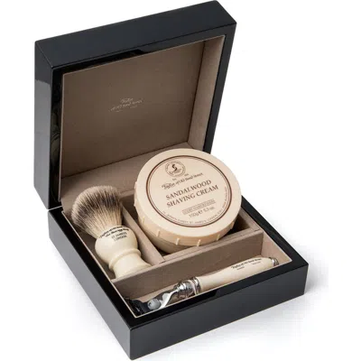 Taylor Of Old Bond Street Sandalwood, Victorian Razor & Brush Wooden Gift Box In Brown