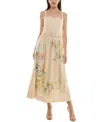 Taylor Belted Linen-blend Midi Dress In Melon.sepia