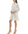 Taylor Petite Linen-blend Shirtdress In Ivory