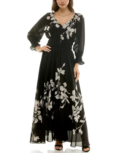 Taylor Petite Placement Print Maxi Dress In Black