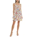 Taylor Petite Printed Pintuck-bodice Sleeveless Shift Dress In Multi