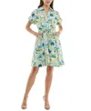Taylor Petite Printed Short-sleeve Belted Shirtdress