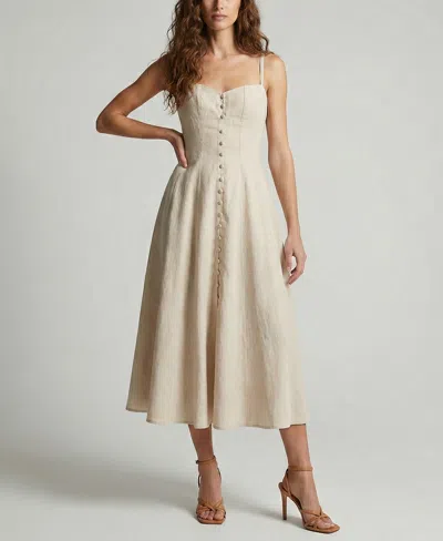 Taylor Petite Sleeveless Sweetheart Neck Midi Dress In Brown