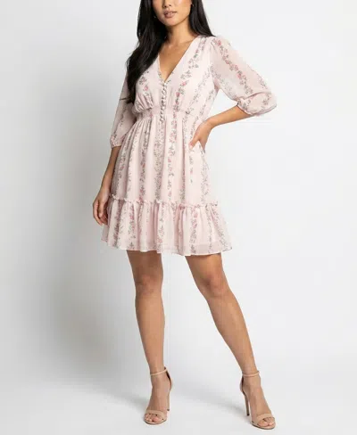 Taylor Petite V-neck A-line Dress In Pink