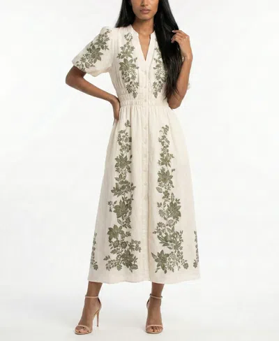 Taylor Petite V-neck Shirt Dress In White