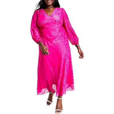 Taylor Petites Womens Shimmer Clip-dot Midi Dress In Multi