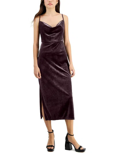 Taylor Petites Womens Velvet Tea Cocktail And Party Dress In Red