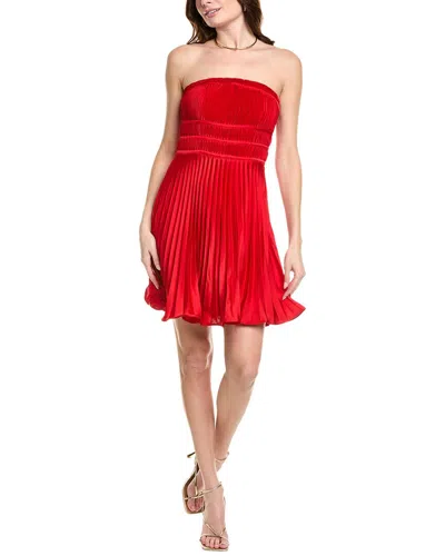 Taylor Pleated Cocktail Dress In Red