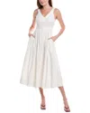 Taylor Pleated Linen-blend Midi Dress