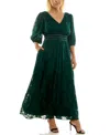 Taylor Plus Size Jacquard Chiffon Maxi Dress In Green