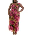 Taylor Plus Size Ruffled Sleeveless A-line Dress
