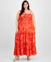 Taylor Plus Size Tiered Floral-print Maxi Dress