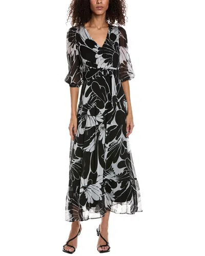 Taylor Printed Chiffon Maxi Dress In Black