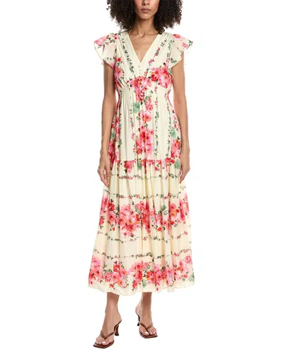 Taylor Printed Maxi Dress In White