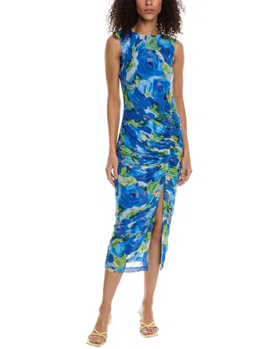 Taylor Printed Mesh Maxi Dress In Blue