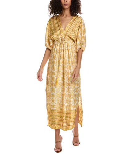 Taylor Printed Satin Maxi Dress In Yellow