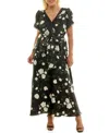 Taylor Pus Size Printed Tiered Maxi Dress In Black