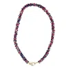 Taylor Reese Women's Black / Red Painted Stripe + Bone Necklace In Multi