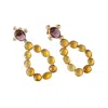 Taylor Reese Women's Gold / Purple Mulkey Gemstone Earring In Multi