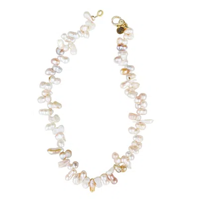 Taylor Reese Women's Gold / White Freshwater Potato Pearl Necklace In Multi