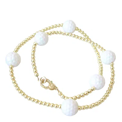 Taylor Reese Women's Gold / White Golf Goldie Necklace In Multi
