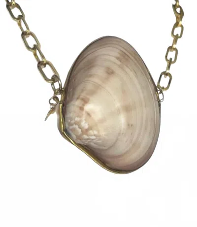 Taylor Reese Women's Large Shell Cross Body Necklace In Beige