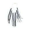 Taylor Reese Women's Neutrals / Black / White Black & White Crystal Fringe Necklace In Multi