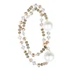 Taylor Reese Women's Neutrals / Gold / White Crystal + Pearl Long Strand Necklace In Multi
