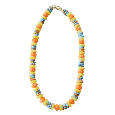 Taylor Reese Women's Orange / Yellow Fused Ghanaian Glass Chalcedony Necklace In Multi