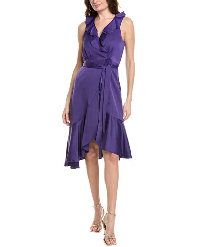 Taylor Ruffle Midi Dress In Purple