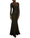 Taylor Sequin Gown In Black