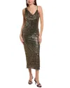 Taylor Sequin Maxi Dress In Silver
