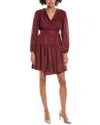 Taylor Shadow Stripe Wrap Dress In Red