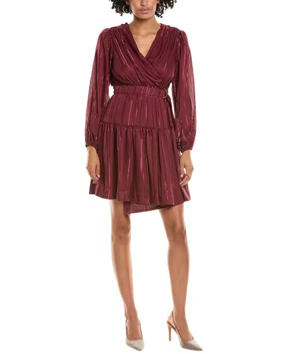 TAYLOR TAYLOR SHADOW STRIPE WRAP DRESS