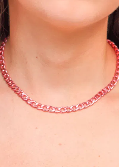 Taylor Shaye Ayla Metallic Choker Necklace In Light Pink