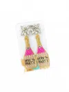 Taylor Shaye Custom Beaded Bridal Earrings - Here To Party In Pink