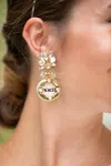 Taylor Shaye Engaged Beaded Earrings In Bride Tribe In Silver